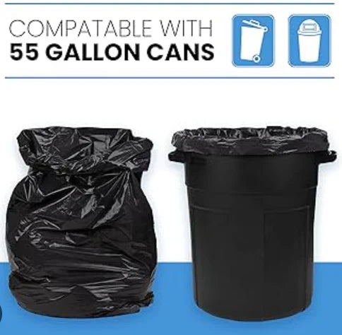 100ct-Large 55-60 Gallon Heavy Duty Trash Can Bags - A1 WHOLESALE LLC wholesale supplier A1 main