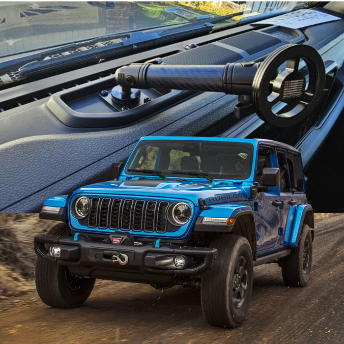 2024+ Jeep Wrangler JL / Gladiator & 2024-2025 Wrangler 4xe Phone Holder Dash Mount with Black Arm