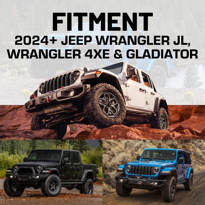 2024+ Jeep Wrangler JL / Gladiator & 2024-2025 Wrangler 4xe Phone Holder Dash Mount with Black Arm