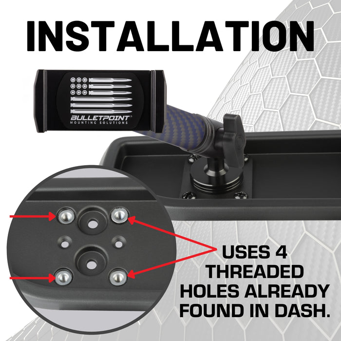 2024+ Jeep Wrangler JL / Gladiator & 2024-2025 Wrangler 4xe Phone Holder Dash Mount with Black Arm
