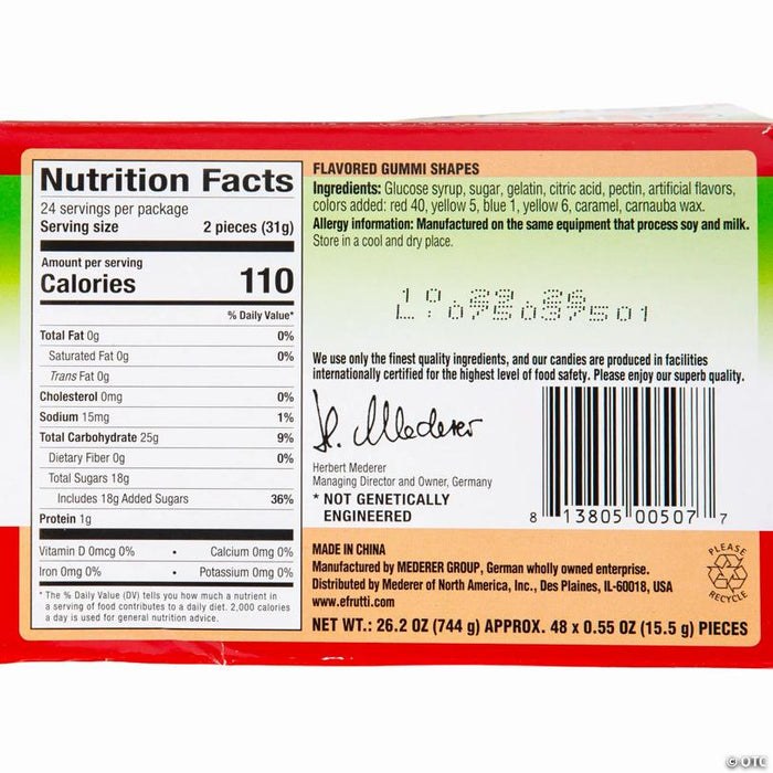 26 oz. Efrutti® Pizza Gummy Candy - 48 Pc. - Soft & Chewy Candy OTC wholesale supplier A1 main