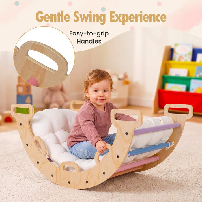 3-in-1 Montessori Wooden Climbing Arch with Cushion