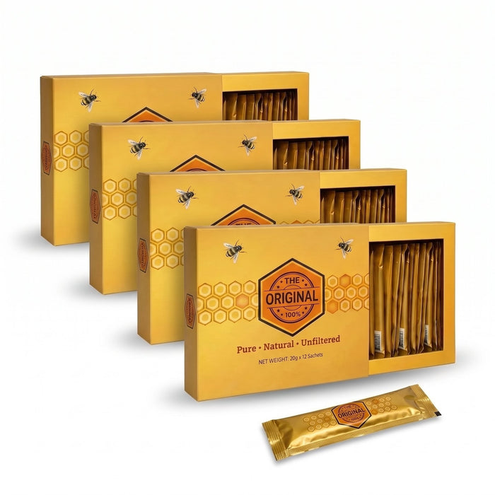 4 x The Original Honey Sachets – 12 Sachets Each - Honey Packs Aonecostumer wholesale supplier A1 main