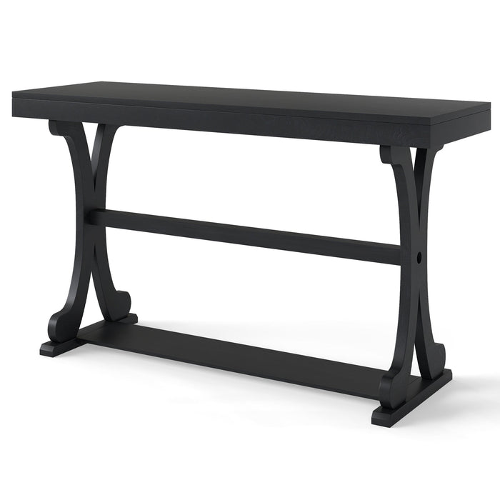 52" Vintage Narrow Console Table with Storage Shelf