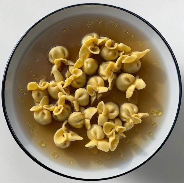 grass-fed beef bone broth with basil & rose