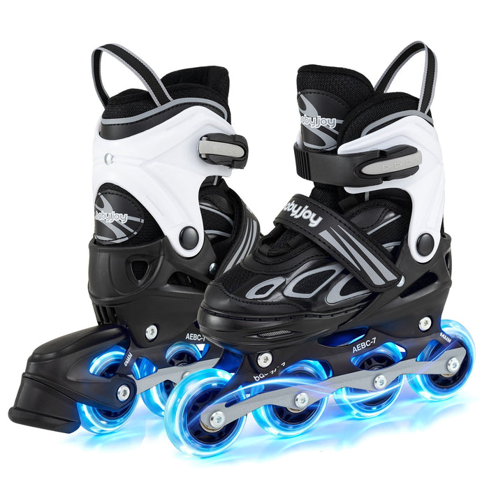 Adjustable Kids' Inline Skates with Light-Up Wheels