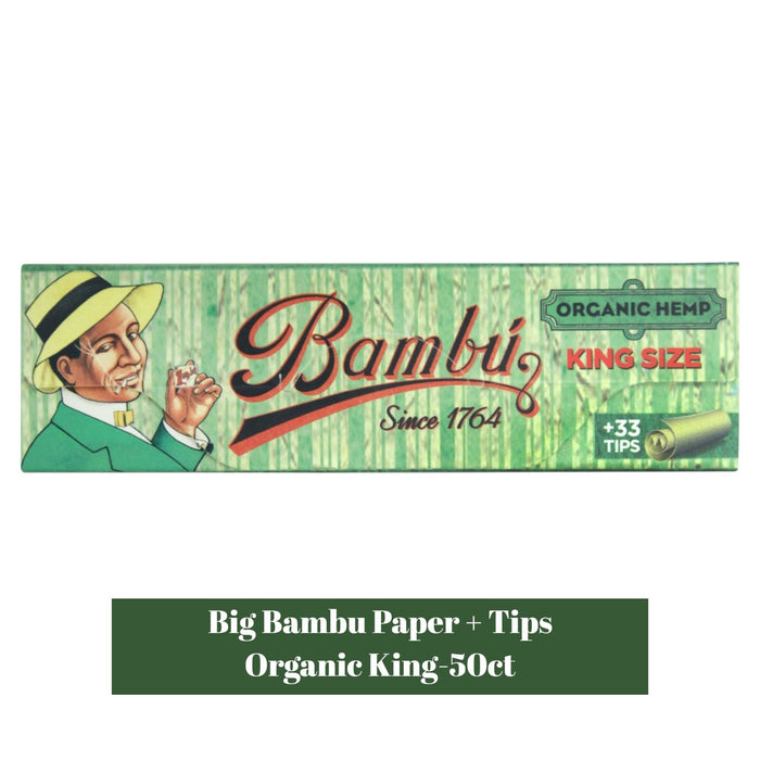 Big Bambu Paper + Tips Organic King- 50ct - Rolling Papers Big Bambu wholesale supplier A1 main