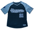 Sluggers Black Grey baseball jersey front