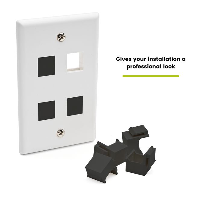 Blank Keystone Insert, Black, Installed in Dust