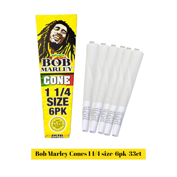 Bob Marley 11/4 Cone 6pk- 32ct - Rolling Papers Bob Marley wholesale supplier A1 main