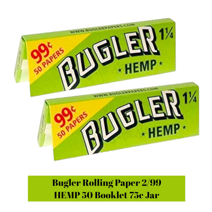 Bugler Rolling Paper 2/99 HEMP 50 Booklet 75c Jar - Rolling Papers Bugler wholesale supplier A1 main