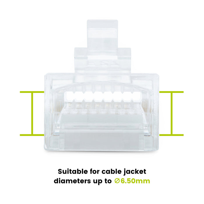 Cat5e Pass Through RJ45 Connectors | Unshielded | 10pc | Back