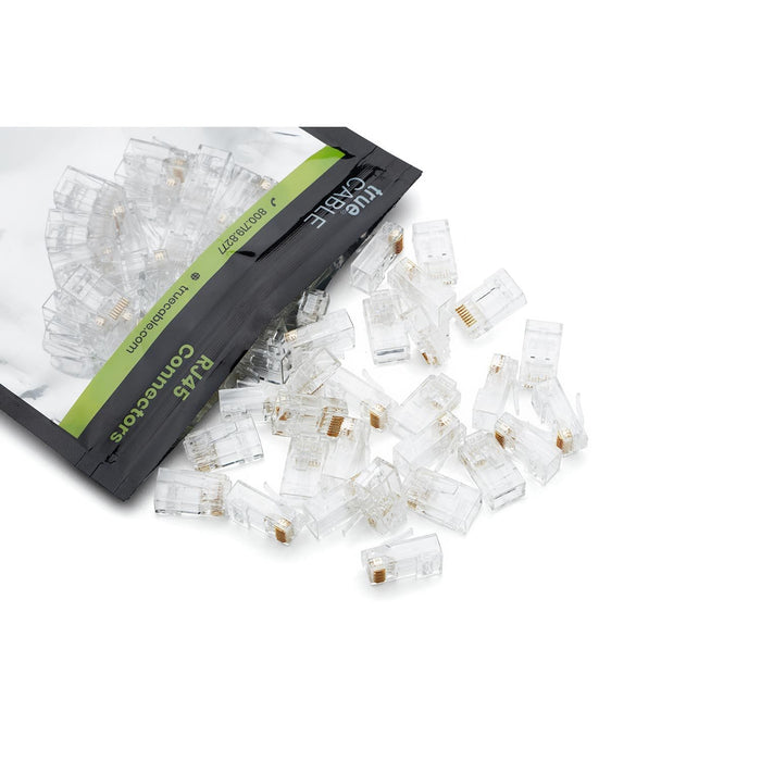Cat5e Pass Through RJ45 Connectors | Unshielded | 10pc | Spilling Out