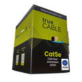 trueCABLE Cat5e Riser Ethernet Cable 1000ft Reel Label Blue
