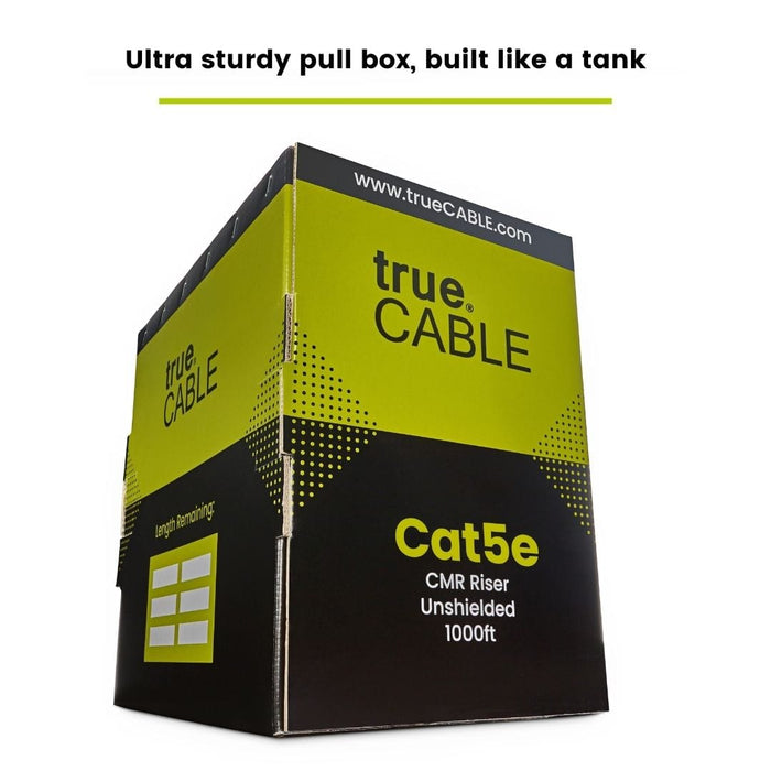 trueCABLE Cat5e Riser Ethernet Cable 1000ft Box Blue