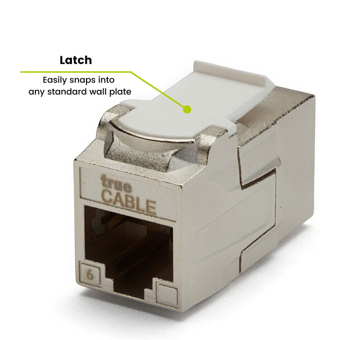 Cat6 Keystone Jack Coupler | Shielded | 2pc | latch