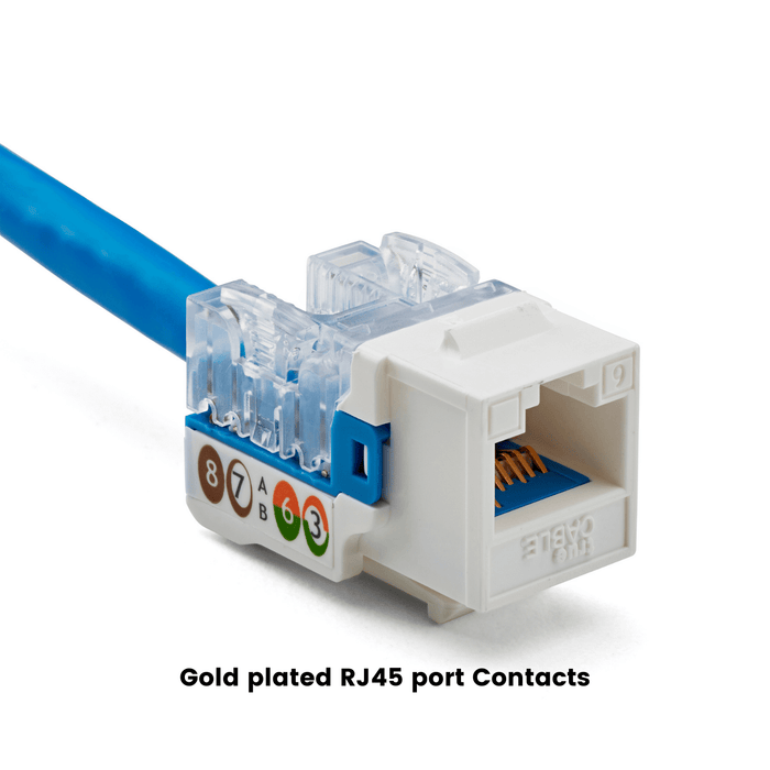 Cat6 Punch Down Keystone Jack | Unshielded | 12pc | Terminated | White
