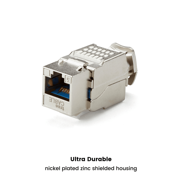 Cat6 Toolless Keystone Jack | Shielded | 2pc | Packaging | White