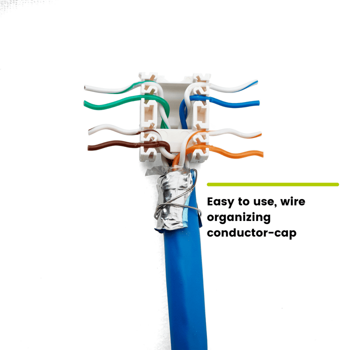 Cat6 Toolless Keystone Jack | Shielded | 2pc | Packaging | White