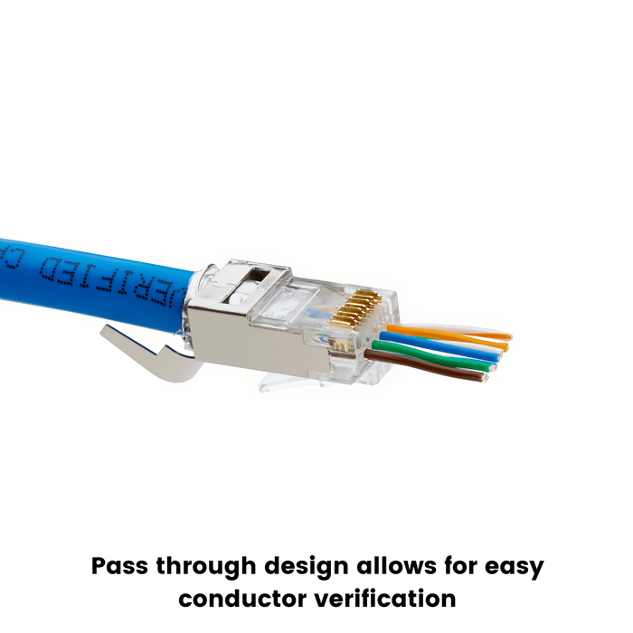 Cat6-6A Pass Through RJ45 Connectors | Shielded | 10pc | Pass Through Design