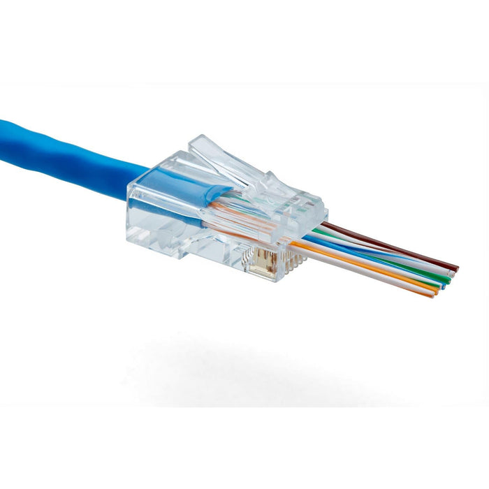 Cat6/6A Pass Through RJ45 Connectors | Unshielded | 20pc | Conductors inserted