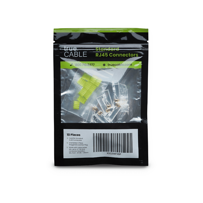 Cat6 Cat6A Standard RJ45 Connectors | Unshielded | 10pc | Front