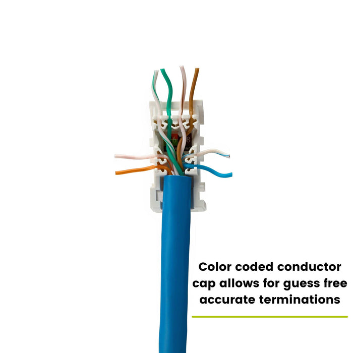 Cat6a unshielded field term plug, wires terminated, 6 piece
