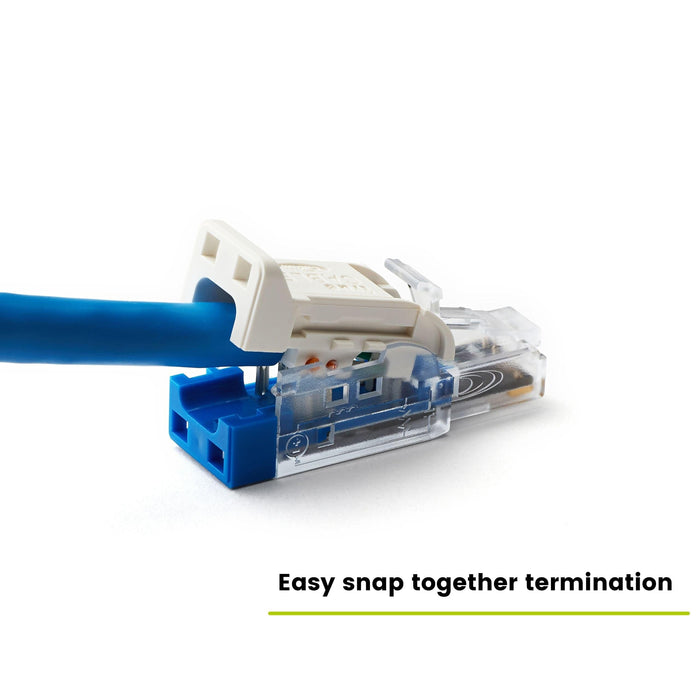 Cat6a unshielded field term plug, snapping together, 12 piece