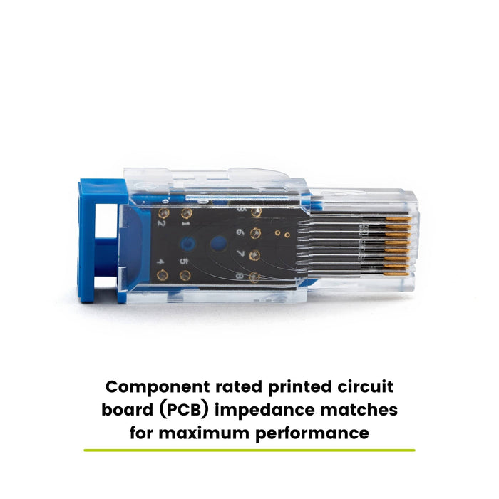 Cat6a unshielded field term plug, side image, 12 piece