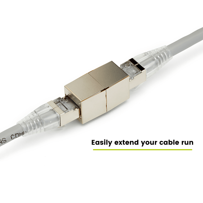 Cat6A Inline Coupler | Shielded | 2pc | action shot