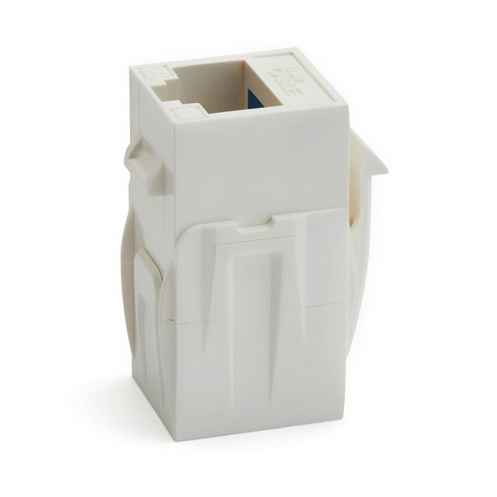 Cat6A Keystone Jack Couplers | Unshielded | 2 Piece | White | standing up