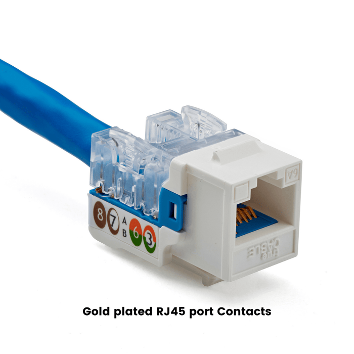 Cat6A Punch Down Keystone Jack | Unshielded | 12pc | Terminated | White
