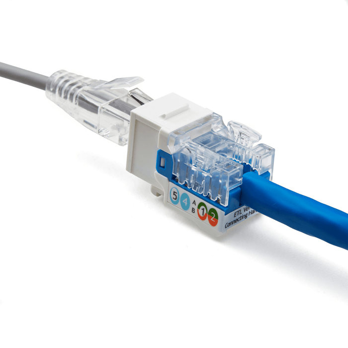 Cat6A Punch Down Keystone Jack | Unshielded | 12pc | Connected | White