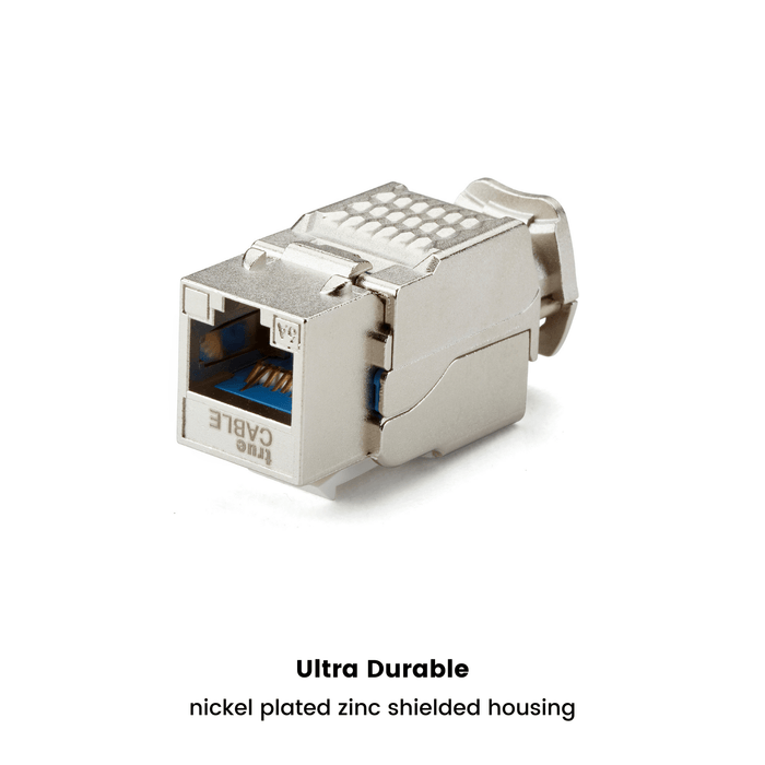 Cat6A Toolless Keystone Jack | Shielded | 2pc | Packaging | White