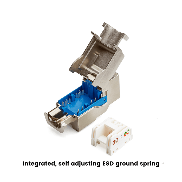 Cat6A Toolless Keystone Jack | Shielded | 2pc | Packaging | White