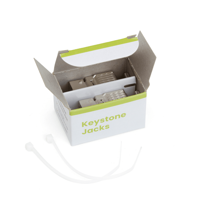 Cat6A Toolless Keystone Jack | Shielded | 2pc | Packaging | White