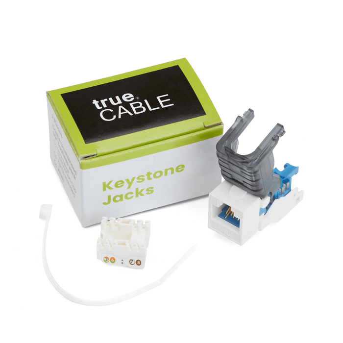 Cat6A Toolless Keystone Jack | Unshielded | 2pc | Packaging | White