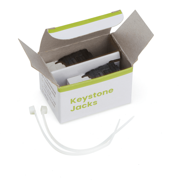 Cat6A Toolless Keystone Jack | Unshielded | 2pc |  White