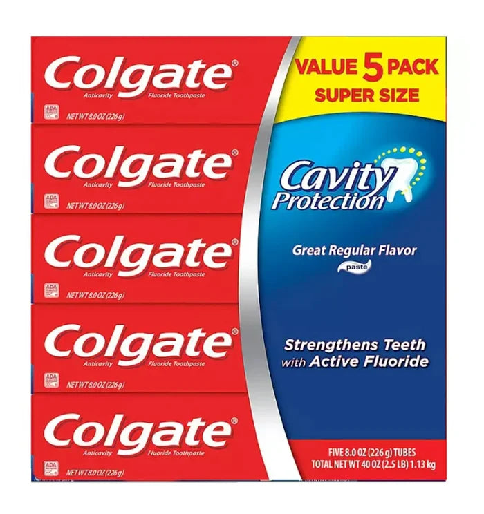 Colgate Cavity Protection Toothpaste with Fluoride Regular Flavor - 8oz/5pk - Oral Hygiene A1 WHOLESALE LLC wholesale supplier A1 main