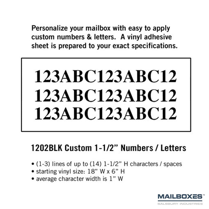 Custom Numbers / Letters - Horizontal 1-1/2" High