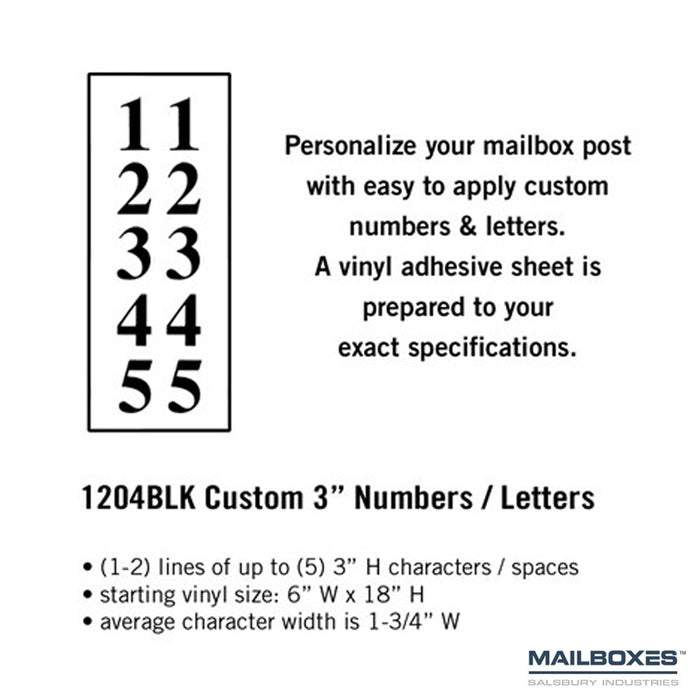 Custom Numbers / Letters - Vertical 3" High