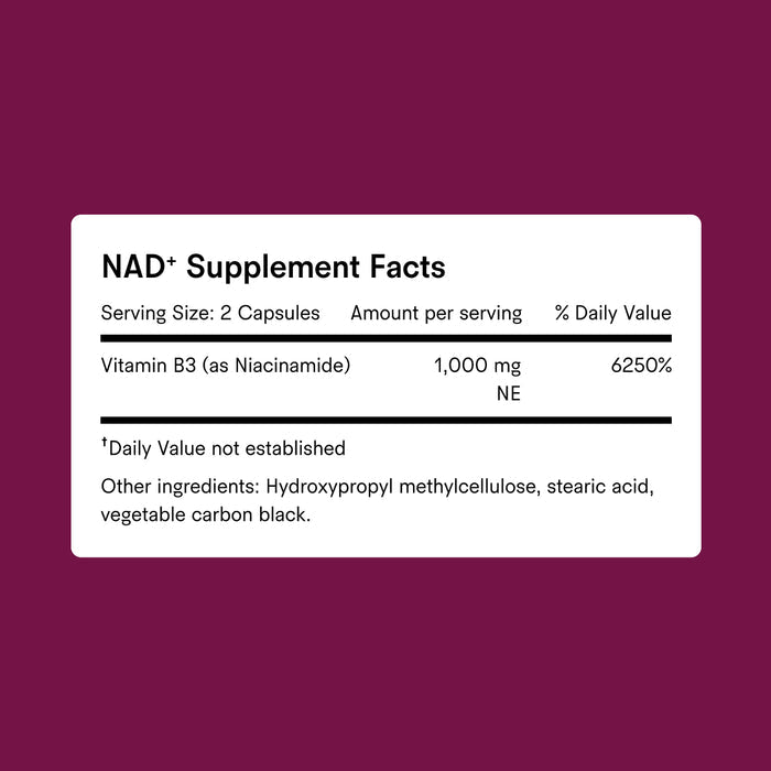 NAD+ Supplement Facts