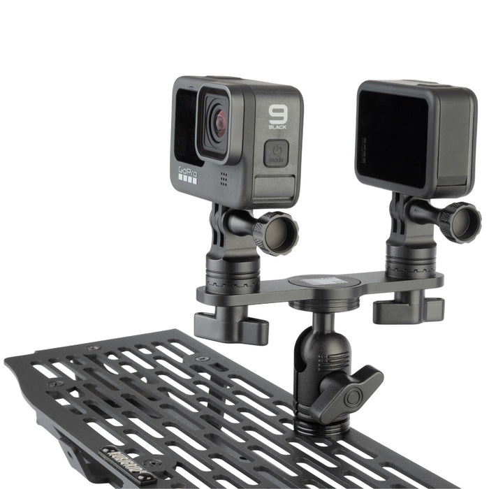Dual Action Camera GoPro Mount with Integrated 20mm Ball