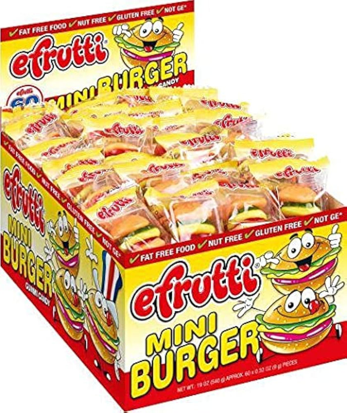 eFruitti MINI BURGER GUMMIES 8/60 COUNT - My Store wholesale supplier A1 main