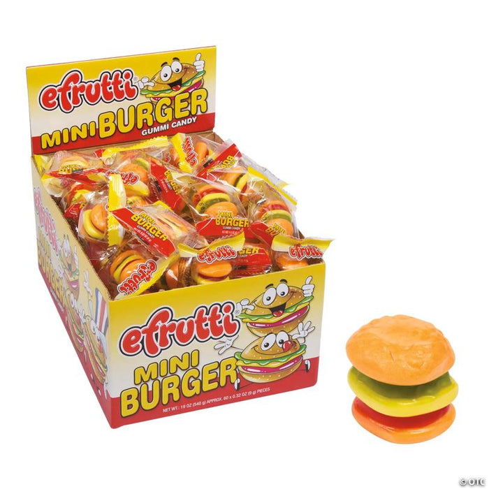 Efrutti® Mini Burger Gummi Candy - 60 Pc. - Soft & Chewy Candy OTC wholesale supplier A1 main