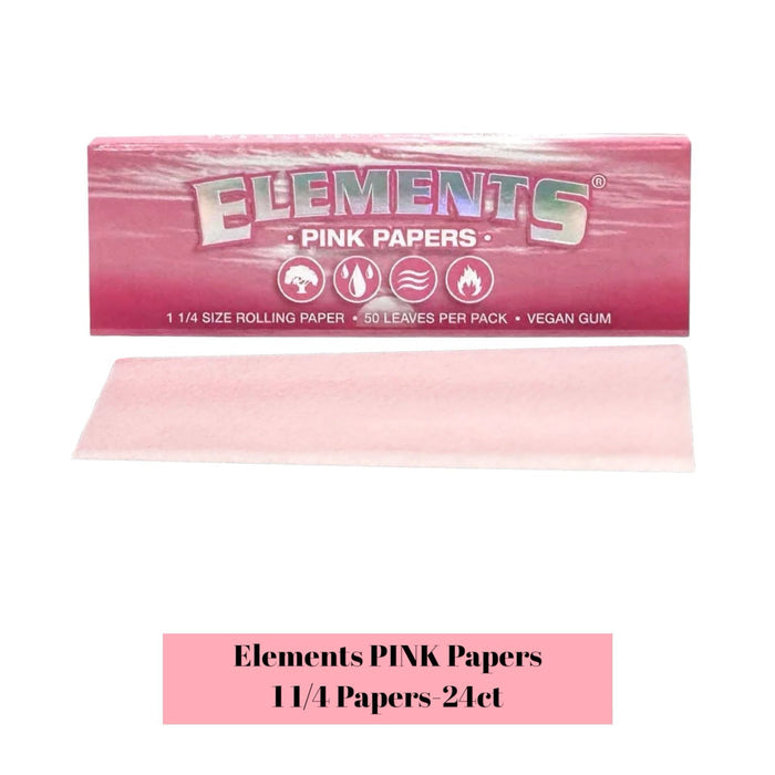 Elements Rolling Paper PINK 1 1/4 - 25ct - Rolling Papers Elements wholesale supplier A1 main