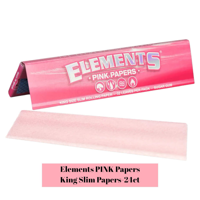 Elements Rolling Paper Pink King Slim - 50ct - Rolling Papers Elements wholesale supplier A1 main