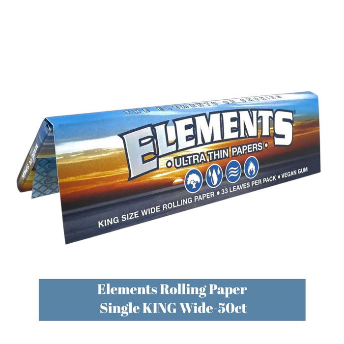 Elements Rolling Paper Single KING Wide-50ct - Rolling Papers Elements wholesale supplier A1 main