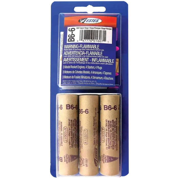 Estes Rockets B6-6 Engines 3pk 10037 - MPM Hobbies