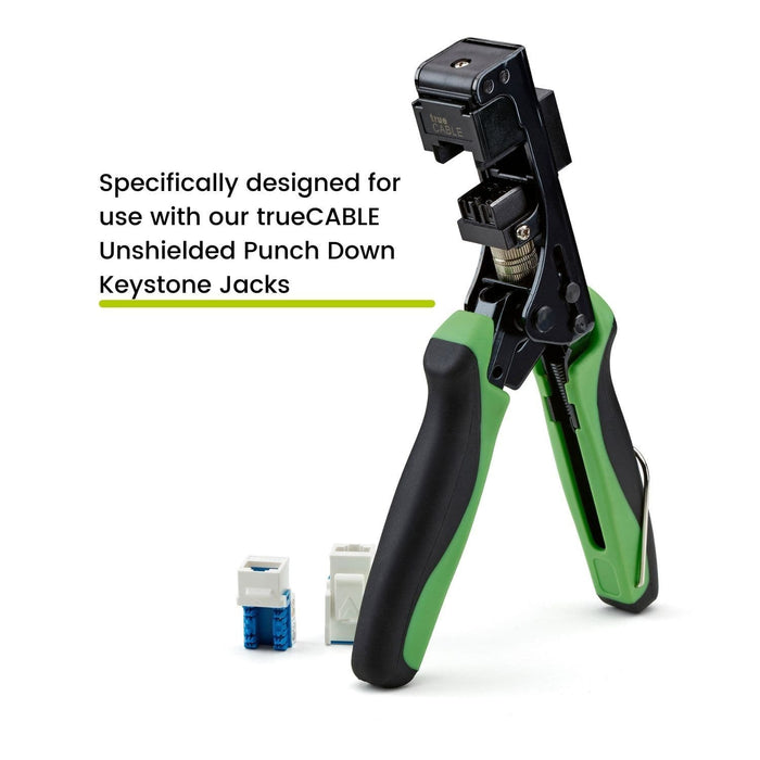 trueCABLE EZ Termination Keystone Jack Tool with Unshielded Punch Down Keystone Jacks